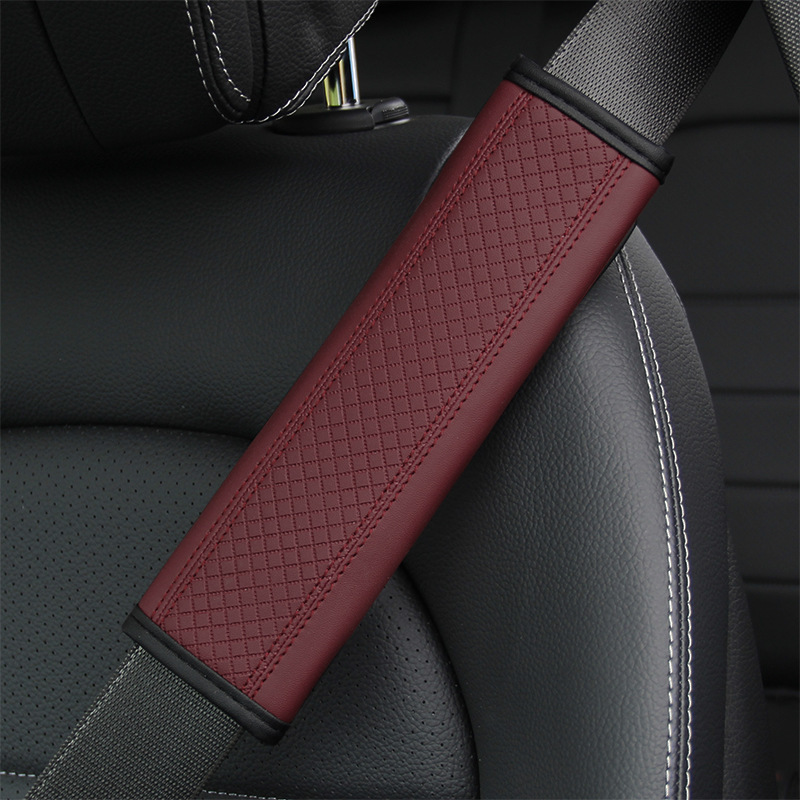Fiber embossed shoulder pads wine red