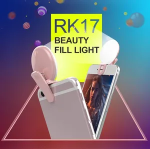  Pince Portable à trois arrêts de gradation Mini Durable pratique 10 LED Selfie anneau beauté téléphone Portable remplissage Flash lentille lampe de lumière