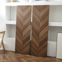 Parquet en chêne à chevrons de couleur naturelle, en panneaux de fibres à densité moyenne, motif arêtes de poisson, résistant à l'usure, imperméable AC3