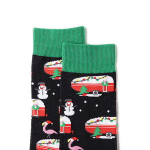 Chaussettes Jacquard Colorées et Festives pour Hommes, en Coton Peigné Doux et Confortable, Motif <span class=keywords><strong>Fantaisie</strong></span> pour les Fêtes de Noël - Product Image 5