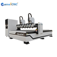 Machine de fraisage CNC rotative multi-têtes 4 axes 8 têtes CA-1225 de bonne qualité avec moteur et PLC, broche 2,2 kW