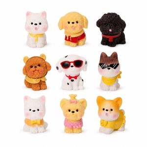 Statuette di Cani in Resina all'Ingrosso, Sculture di Cuccioli, Artigianato in Resina, Decorazioni per la Casa, Ornamenti, Miniature da Scrivania, Collezionabili Personalizzati OEM - Product Image 1