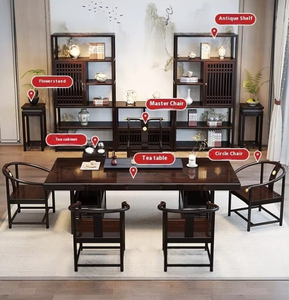 Chenshijian grande moderno semplice stile cinese antico tavolo da tè combinazione massello legno ebano tavoli da caffè integrati - Product Image 5