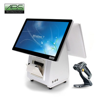 Terminal Punto de Venta (TPV) ABS ABS6000 con Procesador de Cuatro Núcleos, Doble Pantalla, Rotación, Soporte para Tarjetas de Crédito, Wi-Fi 6 y Bluetooth