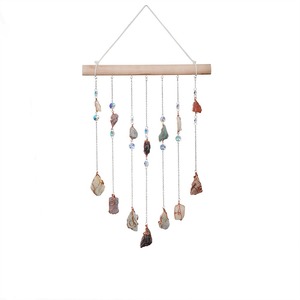 Adorno Colgante de Madera para Habitación, Campana de Viento con Piedras Naturales, Atrapasueños - Product Image 5