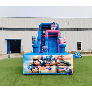 Nouveau design, toboggan gonflable à thème de dessin animé, combo château gonflable et trampoline, toboggans gonflables commerciaux pour aire de jeux et parc - Product Image 1
