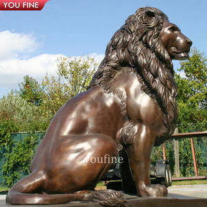 YOUFINE等身大ブロンズライオン彫刻像、屋外別荘のエントランス装飾用 - Product Image 6