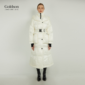 Veste d'hiver en duvet de canard blanc coupe-vent avec poche avant sur la manche, capuche et <span class=keywords><strong>ceinture</strong></span>, style tendance - Product Image 2