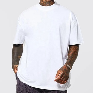 T-shirts vierges personnalisés 100 % coton coupe carrée, sweat-shirts blancs de haute qualité, fabricant de t-shirts surdimensionnés épais pour hommes en gros - Product Image 2