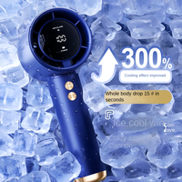 Ventilador de Mano Eléctrico USB, Mini Enfriador Portátil con Pantalla LCD, Bajo Ruido, para Auto y Uso en Exteriores, Tecnología de Vanguardia, Color Negro