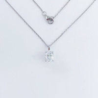 Collane e Pendenti in Platino Pt950 con Diamanti Sintetici Ovali, Minimalisti, Delicati, Regolabili, con Catene Sottili per Donne