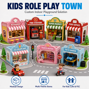 Ensemble <span class=keywords><strong>de</strong></span> jeu <span class=keywords><strong>de</strong></span> rôle commercial pour enfants, équipement <span class=keywords><strong>de</strong></span> terrain <span class=keywords><strong>de</strong></span> jeu intérieur, mini-ville avec restaurant, supermarché, garage pour centre commercial - Product Image 4