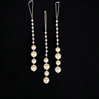 Ornement de Noël en imitation perles, chaîne argentée, pendentif pour arbre de Noël