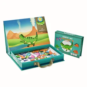 Wholesale Custom Kids Education Toy Magnetic Puzzle Game Custom Dinosaurs World 48 100 Pieces Children 3D Jigsaw Puzzle