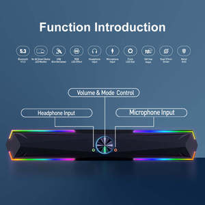 Altavoces Portátiles con Luz RGB Colorida RTS, Inalámbricos con Sonido Estéreo, Mini Bluetooth para Juegos de PC, Computadora, Teléfono Móvil - Product Image 4