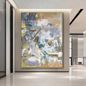 100% Hand Painted Light color Decorate Abstract Painting With Full Textures Modern Wall Art Picture