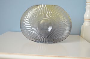 Vase en verre côtelé décoratif pour la maison Foyer Ornements de <span class=keywords><strong>table</strong></span> gris décoratifs Art Ellipse Vase en verre à motif plat - Product Image 6