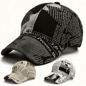 Hats Men and Women Spring Summer Fashion Retro Newspaper Baseball Cap Korean Outdoor Sports Sun Protection Cap - Product Image 1