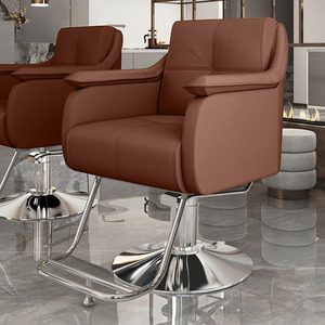Fauteuil de coiffure relevable en cuir style vintage moderne, mobilier de salon pour salons de beauté, salons de coiffure, machines à couper les cheveux, vente pour hôtels - Product Image 3