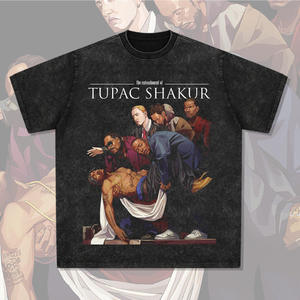 2Pac <span class=keywords><strong>Tupac</strong></span> ha sfangato la t-shirt Hip Hop stampata omaggio 100% cotone modello di carattere intrecciato europeo High Street americano - Product Image 1