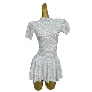 <span class=keywords><strong>Abito</strong></span> da Cocktail con Paillettes Glitterate Sihaiyile, Vestito a Linea A per Spettacoli, Costumi da Festival, <span class=keywords><strong>Mini</strong></span> <span class=keywords><strong>Abito</strong></span> da Donna per Night Club - Product Image 3