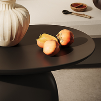 Table basse italienne moderne de luxe en fibre de verre noire, écologique, de forme irrégulière, pour petite chambre, mobilier de maison