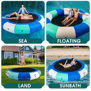Équipement de parc aquatique gonflable géant de style ressorts pour usage domestique extérieur en PVC, trampoline aquatique flottant pour sauts - Product Image 3