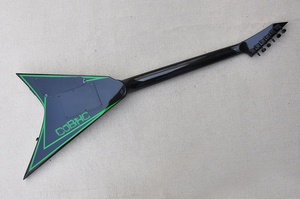 Flyoung Flying V chitarra elettrica <span class=keywords><strong>6</strong></span> corde strumenti a corde chitarra con motivo adesivo verde - Product Image 5