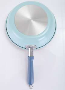 Safir gökyüzü mavi sağlıklı seramik yapışmaz tava toksik olmayan tava cam kapak ile bulaşık makinesinde yıkanabilir tencere - Product Image 3