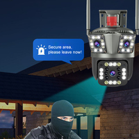 Caméra de sécurité WiFi mini 2MP 3MP à prix d'usine, trois écrans, vision nocturne, bidirectionnelle, étanche, anti-vandalisme, CCTV sans fil PTZ