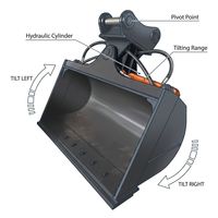 Bac basculant hydraulique LISEN pour excavatrice avec garantie d'un an, poids de 350 kg