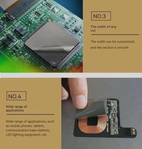 Onde d'interférence EMI haute température 13.56MHz feuille de Ferrite souple NFC Flexible pour étiquette RFID feuille d'aimant d'absorbeur d'onde d'isolation EMI - Product Image 3