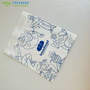 Bolsa de pastelería de papel Kraft a prueba de grasa con impresión azul celeste personalizada de 80GSM para pan, galletas, Brownie, galletas, pasteles, bollos, panadería para llevar - Product Image 2