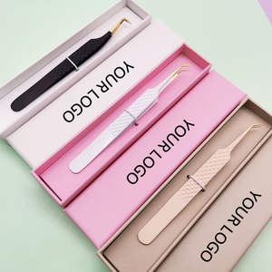 Penjepit Bulu Mata Profesional Ujung Serat Warna Emas Pink Nude untuk Ekstensi Bulu Mata Penjepit Bulu Mata Ujung Serat - Product Image 5