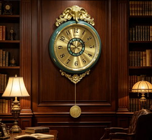 Luxury Elephant Brass Pendulum <strong>Clock</strong> European Retro Green Silent <strong>Wall</strong> <strong>Clock</strong> <strong>Living</strong> <strong>Room</strong> Dining <strong>Room</strong> Decoration - Product Image 3