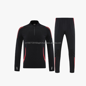 ชุดฝึกซ้อมฟุตบอลแขนยาวพิมพ์ลาย ชุดยูนิฟอร์มทีมแบบซิปครึ่งตัว 男女兼用 ปรับแต่งได้ ผลิตจากโพลีเอสเตอร์ 100% แห้งเร็ว ระบายอากาศได้ดี - Product Image 2