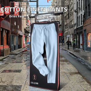 Pantalones Largos Casuales de Algodón y Lino para Mujer, Corte Holgado, con Cordón Elástico, para Primavera - Product Image 2