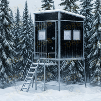 Abri de chasse isolé à double paroi en PP durable, anti-odeur, abri au sol sans entretien, résistant aux intempéries, maison de tir pour cerfs