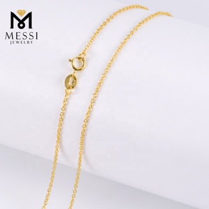 Chaîne de collier en or blanc/jaune/rose 18 carats Messi Jewelry, chaîne en forme de O pour femme, design simple, chaîne en or - Product Image 4