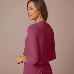 Cape de mariage personnalisée TEENYEE, châle en mousseline de soie moelleux à volants, <span class=keywords><strong>veste</strong></span> de mariée pour robes de demoiselles <span class=keywords><strong>d</strong></span>'<span class=keywords><strong>honneur</strong></span> - Product Image 2