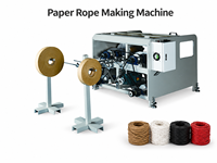 Machine automatique à double poste pour la fabrication de cordes en papier, vitesse réglable, facile à utiliser, garantie d'un an, L1580xW1440xH930mm