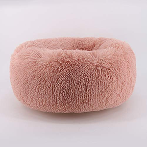 Fabricant, vente en gros, OEM, lits ronds pour chiens et chats en peluche douce rose, gris, noir - Product Image 3