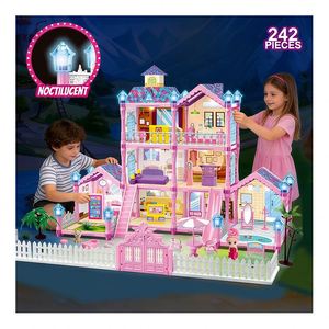 Muebles de Plástico para Casa de Muñecas con Mini Lámpara, Puerta, Ventanas, Asientos de Iglesia y Piezas Decorativas - Product Image 5