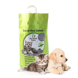 Grossiste de litière pour chat papier recyclé écologique haute adsorption sans poussière litière pour chat