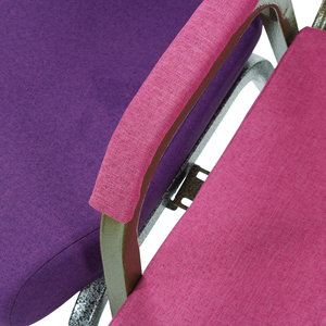 Sillas acolchadas para iglesia, precio al por mayor, para salones, un solo Acero, Pew, mezcla de bronceado, azul real, Morado, dorado - Product Image 2