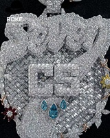 Chaîne cubaine Hip Hop en or 9K 10K 14K 18K avec pendentif lettre en diamant de laboratoire VVS et saphir glacé, collier prénom de luxe pour rappeurs