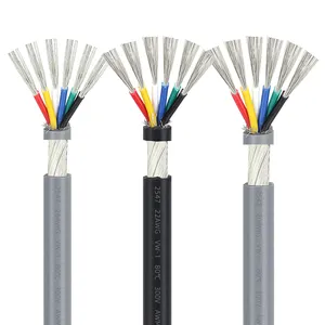 2547 fios blindados fio áudio 26 24 22 20 18 16 awg fio de cobre estanhado blindado multicore 6core