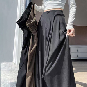 Pantalones Casuales de Oficina para Mujer, Anchos, de Cintura Alta, a Rayas y con Cordones, Estilo Sexy 2025 - Product Image 2