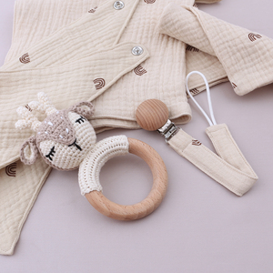Vente en gros OEM bio <span class=keywords><strong>renard</strong></span> crochet hochet tricot <span class=keywords><strong>anneau</strong></span> <span class=keywords><strong>de</strong></span> <span class=keywords><strong>dentition</strong></span> bébé jouet à mâcher bébé <span class=keywords><strong>dentition</strong></span> douche bébé cadeau ensemble - Product Image 5