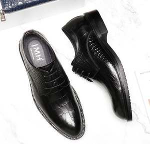 Zapatos de Hombre de Cuero Genuino Hechos a Medida, Impermeables, Transpirables, Formales, Juveniles, con Cordones y Grabado, para Boda - Product Image 3